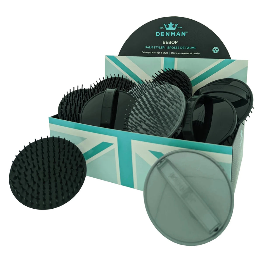 Denman D6 Be - Bop Massage Display 12 st Zwart & Zilver kopen bij Hairwebshop