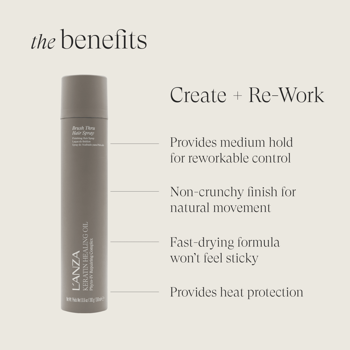 LANZA Keratin Healing Oil Brush Thru Spray 350ml kopen bij Hairwebshop