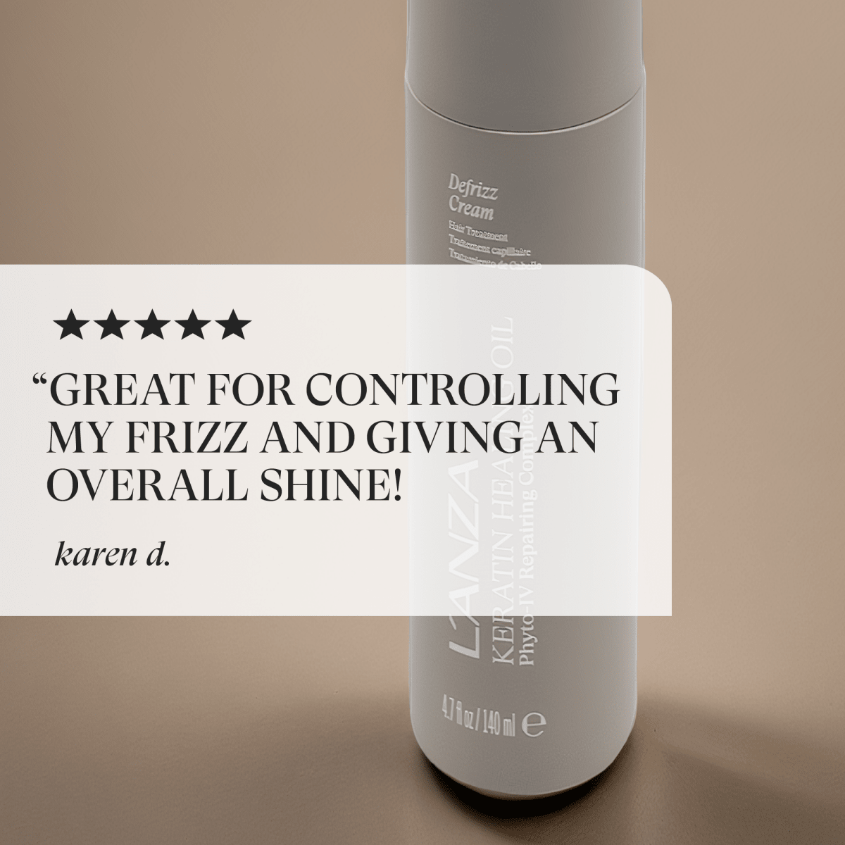 LANZA Keratin Healing Oil Defrizz Cream 140ml kopen bij Hairwebshop