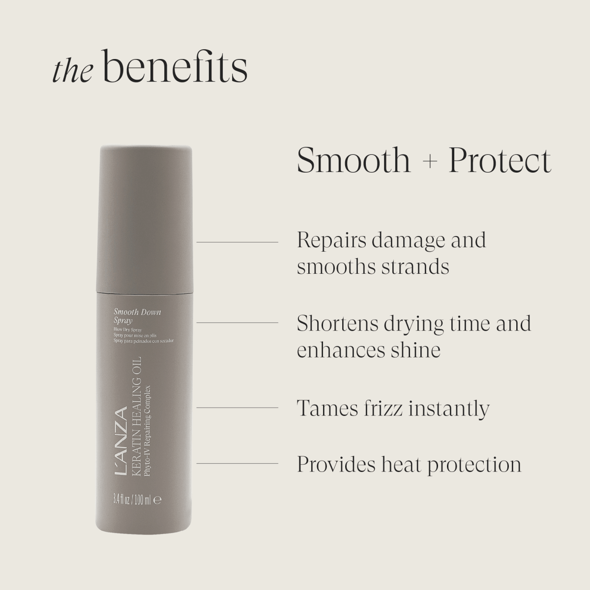 LANZA Keratin Healing Oil Smooth Down Spray 100ml kopen bij Hairwebshop
