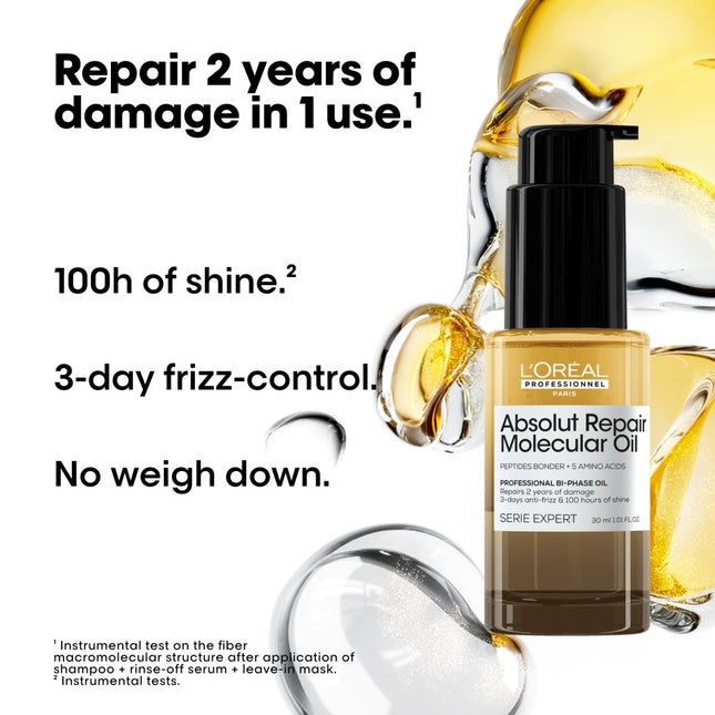 L'Oréal Absolut Repair Molecular Haarolie 30ml kopen bij Hairwebshop