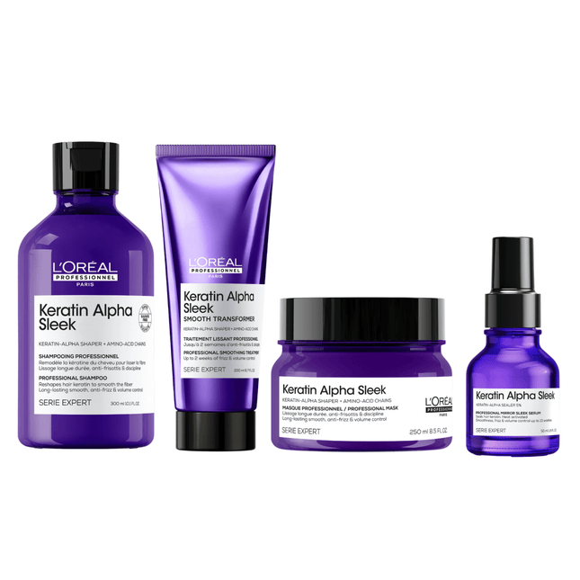 L'Oréal Keratin Alpha Sleek Complete Set 300+250+200+50ml kopen bij Hairwebshop