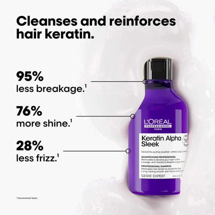L'Oreal Keratin Alpha Sleek Shampoo Refill 1000ml Refill kopen bij Hairwebshop