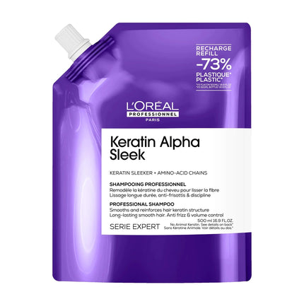 L'Oreal Keratin Alpha Sleek Shampoo Refill 500ml Refill kopen bij Hairwebshop